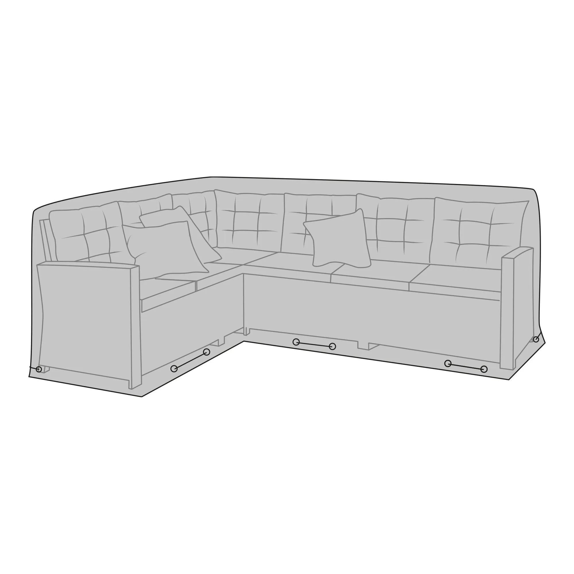 Wodoodporny pokrowiec na narożnik prawy lewy regulacja długości 195-252 czarny - 7701095