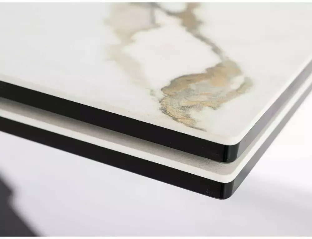 Stół rozkładany COLUMBUS CERAMIC 90x160-240 cm Amber Bianco biały efekt marmuru - COLUMBUSBC160