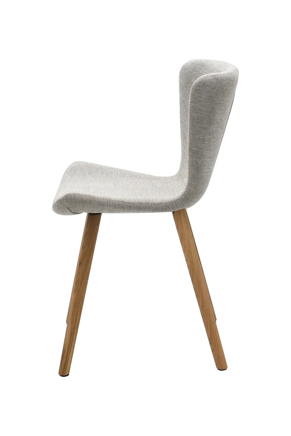 Krzesło tapicerowane TESLIN - piaskowe, naturalne nogi - UN_49480002