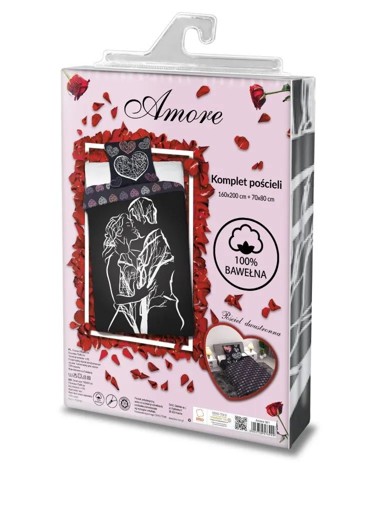 Pościel komplet AMORE 001 bawełna 100% 160X200+70X80 wielokolorowy - FARO_19486