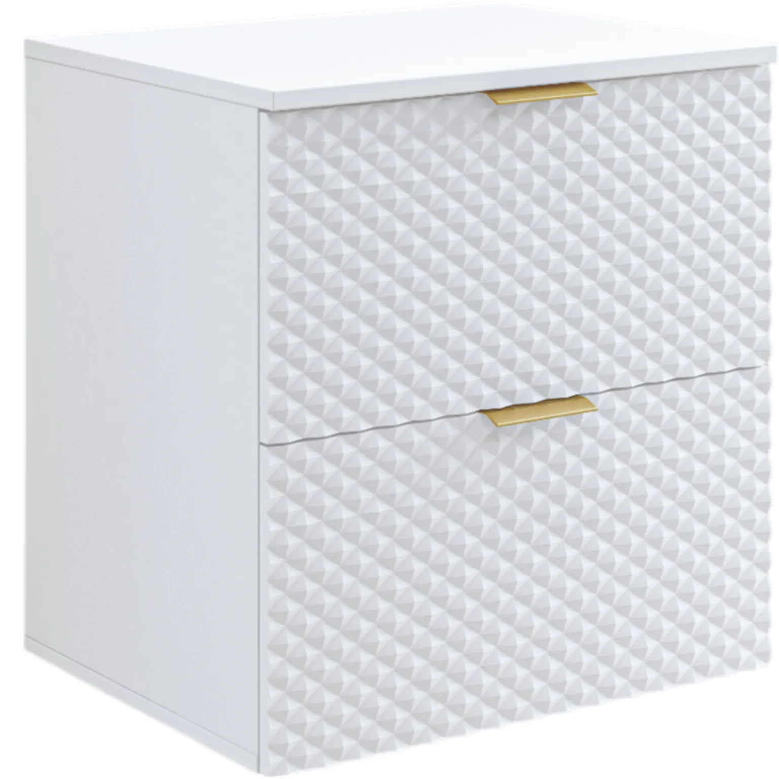 Szafka pod umywalkę LAURA wisząca z 2 szufladami 60 cm - biała Szuflada, Meble, Szafka, Skrzynka pocztowa