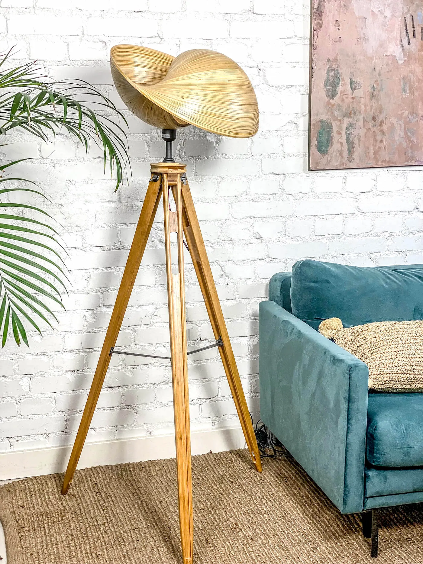 BAMBUSOWA LAMPA ELLE STOJAK DREWNIANY - MMLS01