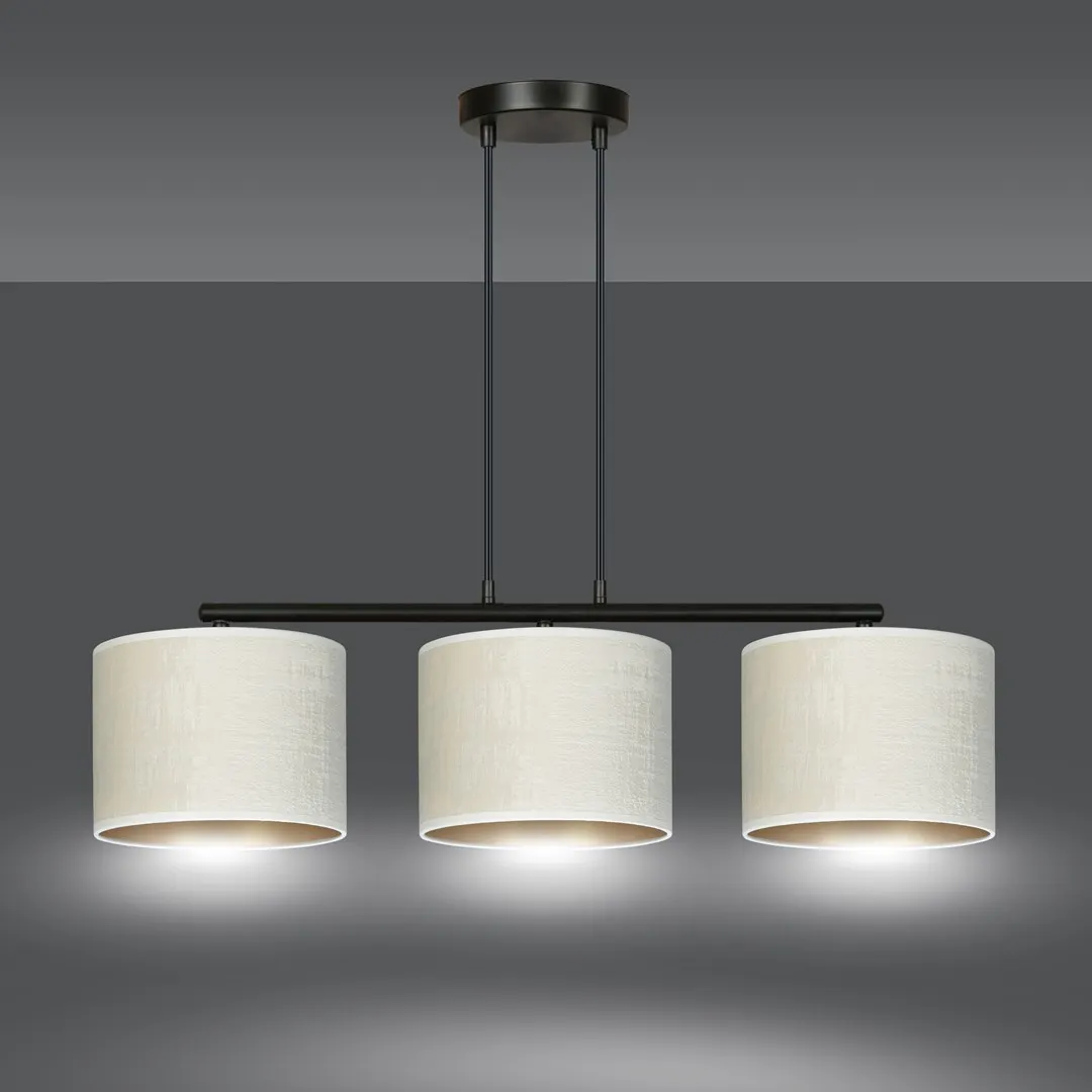 Lampa wisząca HILDE 3 czarny biały — zdjęcie 4