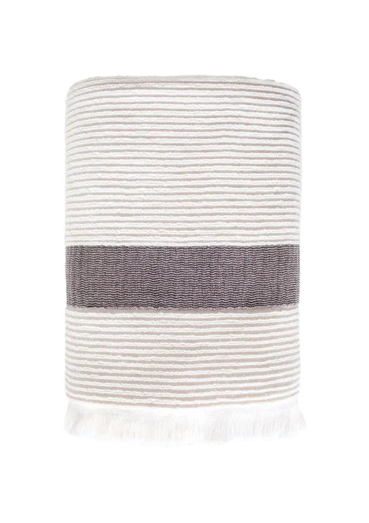 Ręcznik z frędzlami frotte FALA 50x90 gramatura 500 ecru - FARO_30577