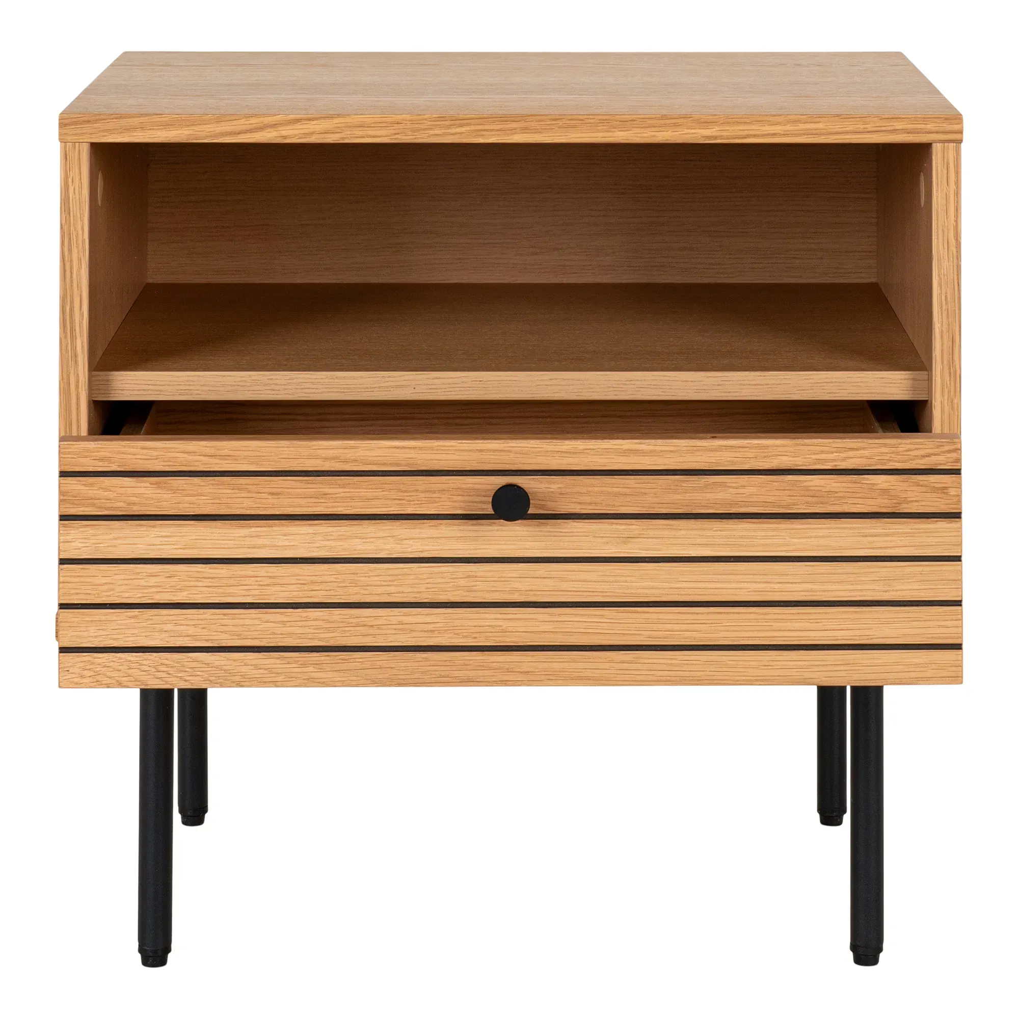 Szafka nocna z szufladą KYOTO SZ50 G40 W50 dąb naturalny, czarny - 3701000