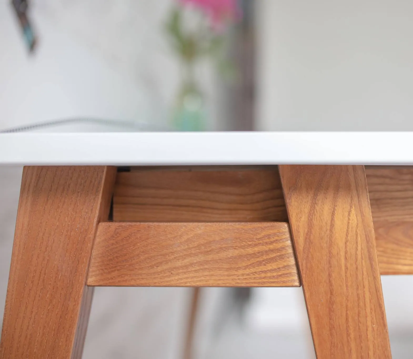 Biurko narożne z szufladą LUKA prawostronne 115x85 brązowy blat/nogi kolor dąb - NRGB_CDLUK17_OAK_R