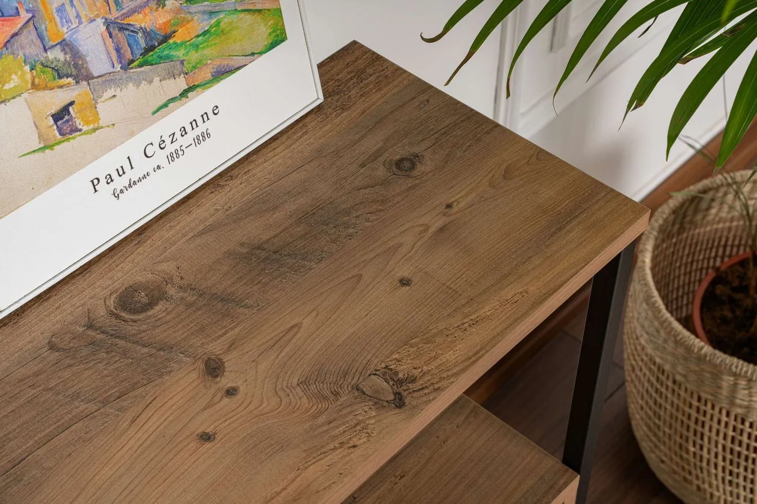 Konsola 3-drzwiowa SOLACE 120 cm sosna atlantycka czarny metalowy stelaż — zdjęcie 8