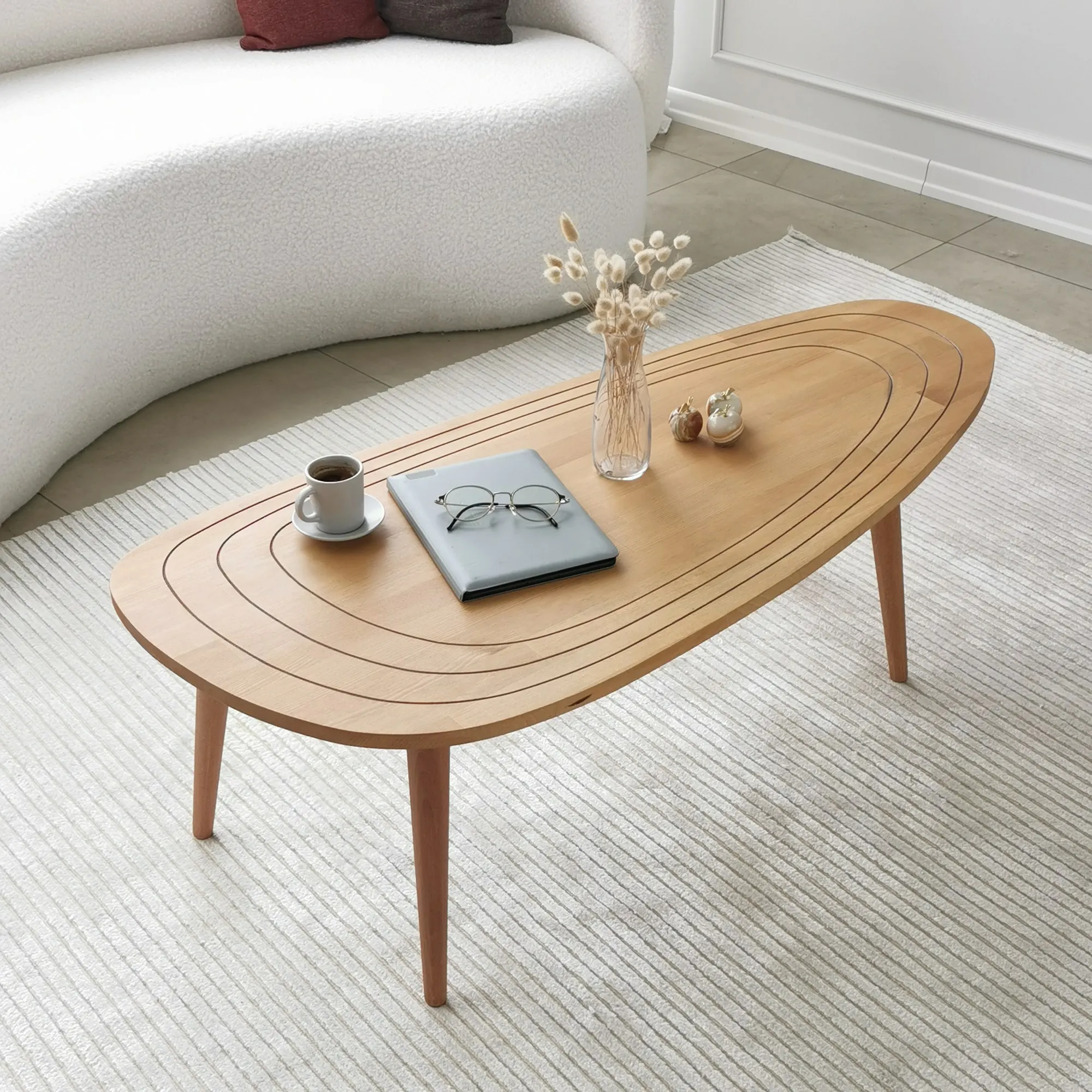 Stolik kawowy drewniany SWEET 50x115 naturalny — zdjęcie 3