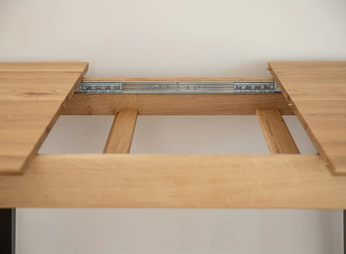 Stół dębowy ORBETELLO rozkładany 80x120(165) cm - dąb olejowany, czarny - KULSR120_45C