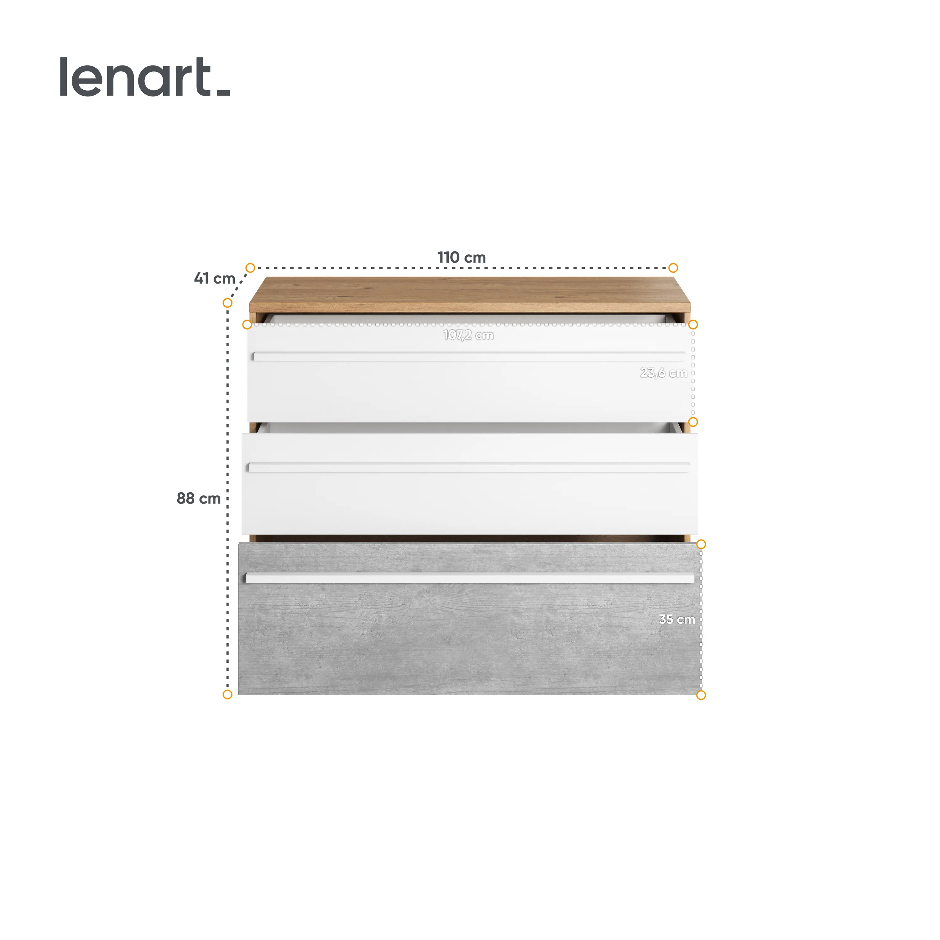 Komoda z szufladami Plano PN-07 dąb nash - PN7DBB