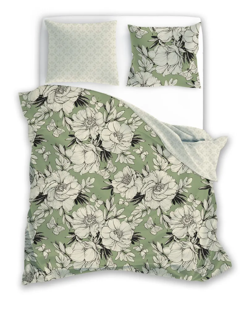 Pościel komplet FLOVERY 002 bawełna 160X200+2X70X80 wielokolorowy Poduszka, Wystrój domu, Meble, płótno