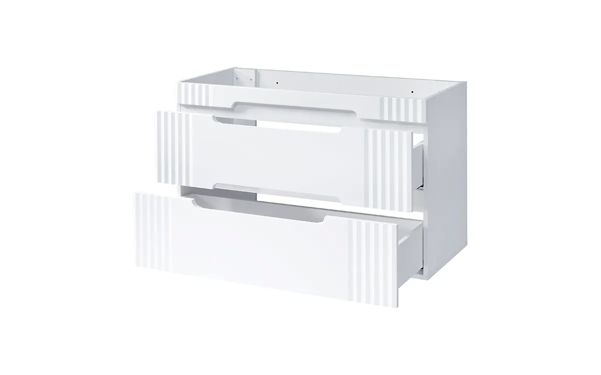 Szafka pod umywalkę z 2 szufladami FIJI biała 100x62x46cm - FIJI_WHITE_82-100-D-2S