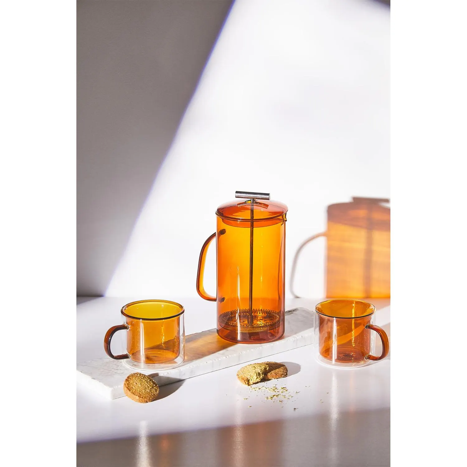 Szklanki do kawy i herbaty DUKA FARG 2 szt. 250 ml bursztynowe szklane - DK_1219735