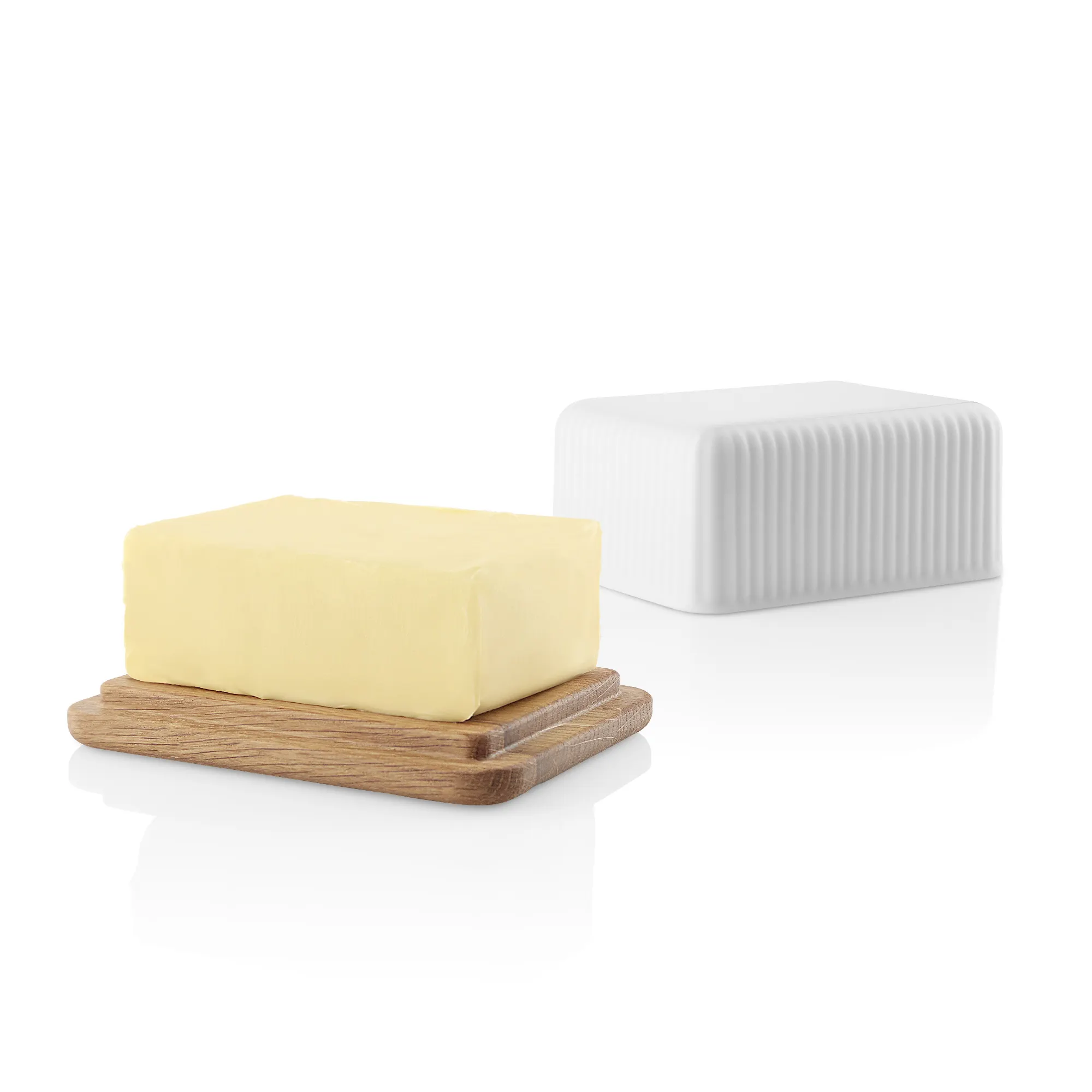 maslo, kostka, drewniana deska, półkula, żółty