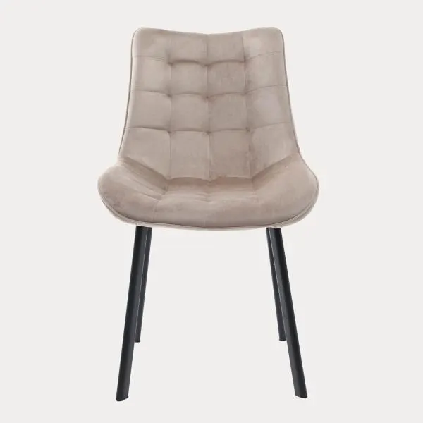 Krzesło tapicerowane welurowe COLIN beżowe - HO_210908