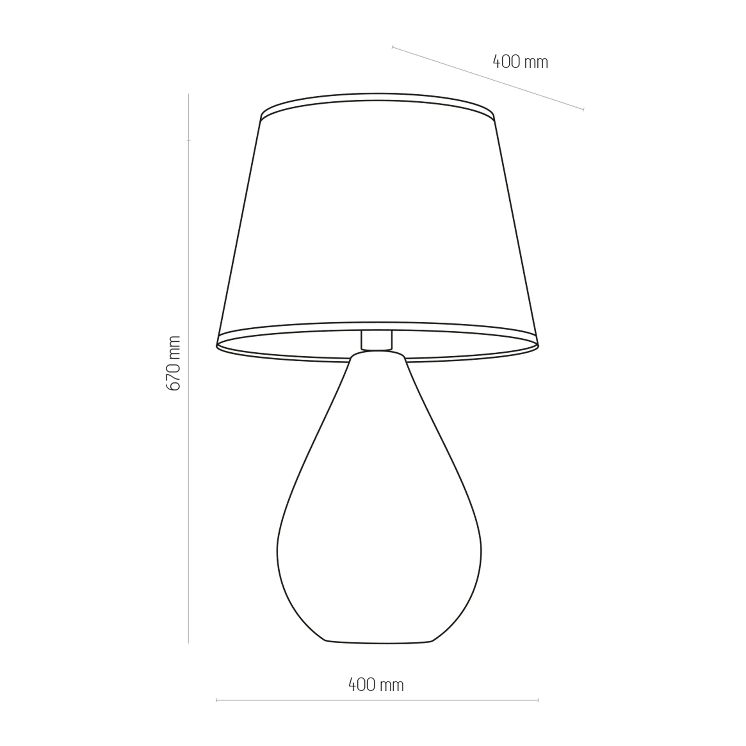 Lampka nocna LACRIMA czarna ze złotym środkiem 66x40cm - TK_5454