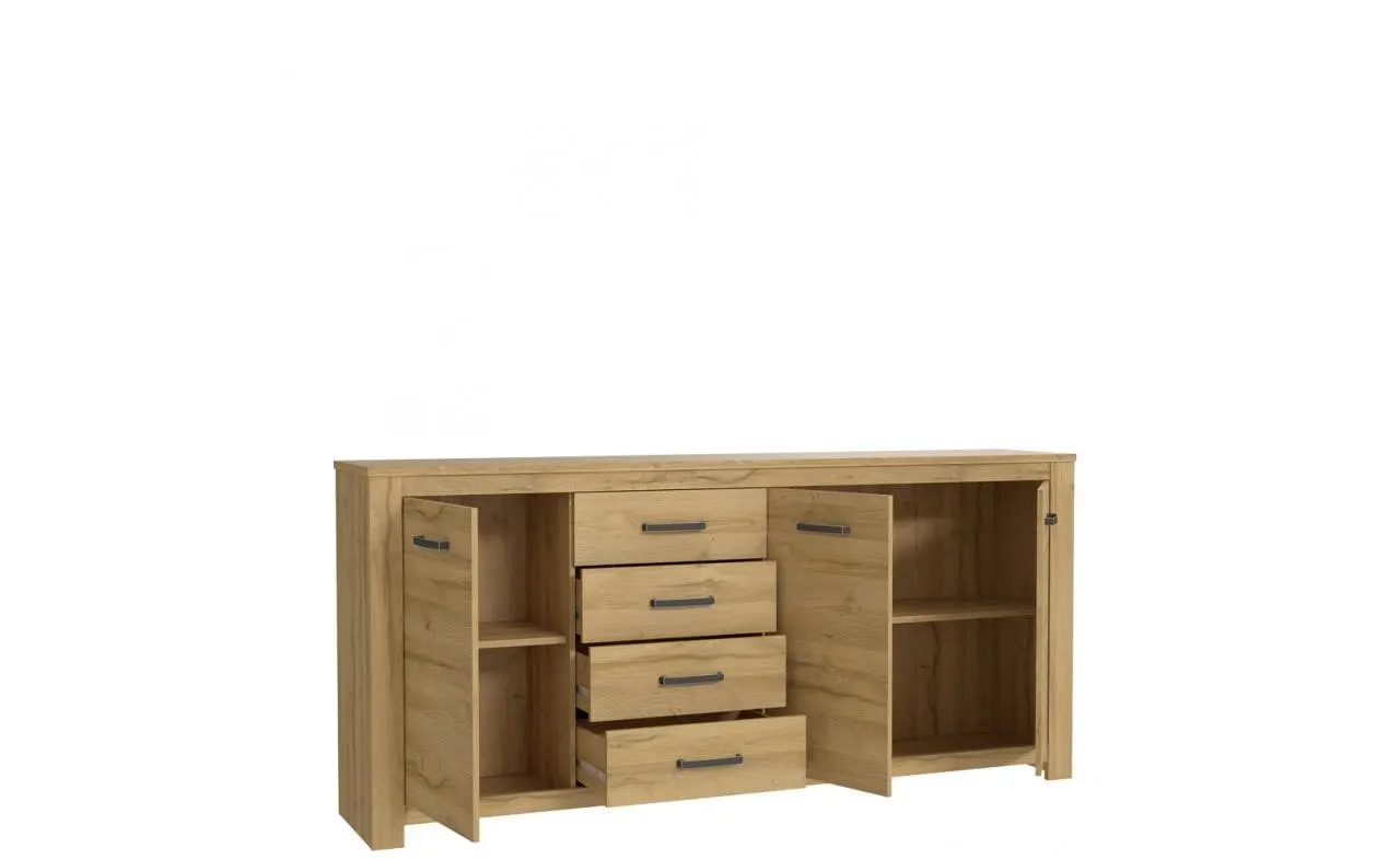 Komoda 3-drzwiowa z szufladami HAVANNA dąb postarzany - HVNK341-D67