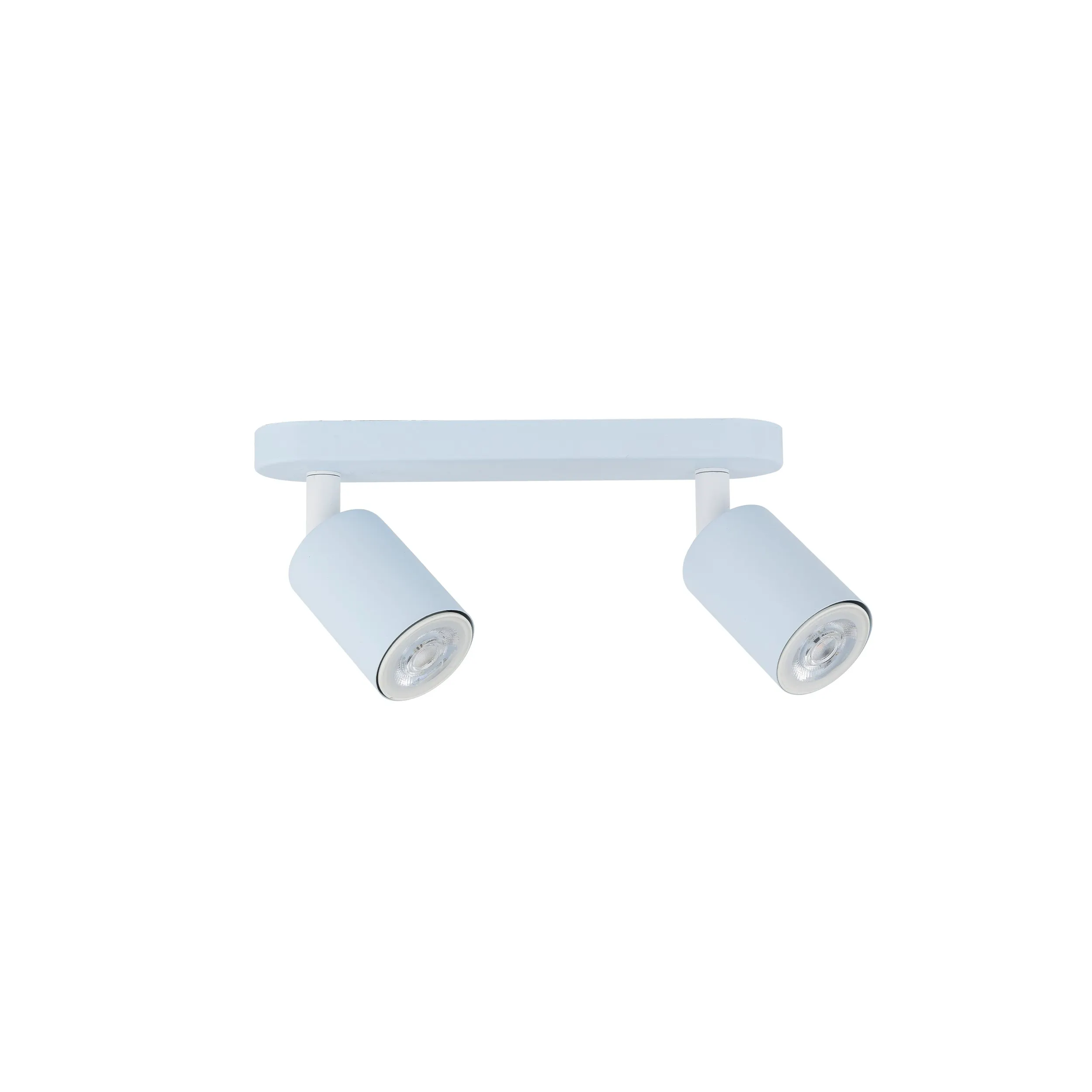 Lampa sufitowa LIVIA niebieska z białymi elementami na metalowej listwie podwójna 35x17x13cm
