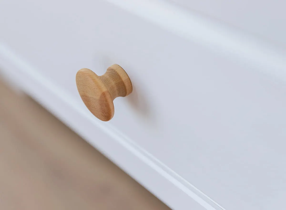 Komoda mała MARONE ELITE 2-drzwiowa z 2 szufladami - biały, złocisty - PLMEL40