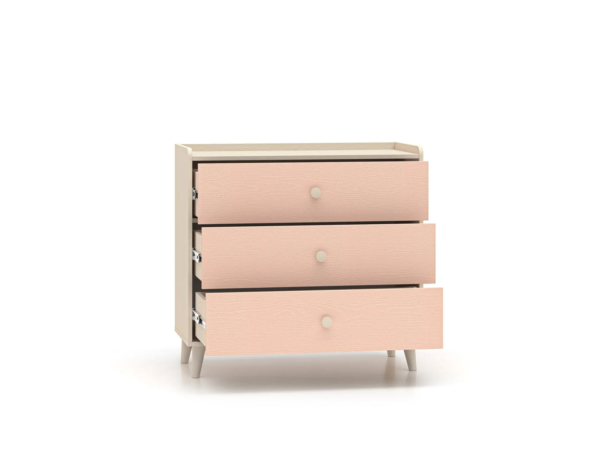 Komoda z 3 szufladami MEVEL 06 piasek pustyni, różowy - 1MEVE06-001