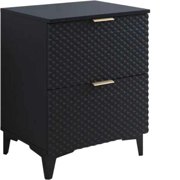 Szafka pod umywalkę LAURA wisząca z 2 szufladami 60 cm - czarna - 30W3NM47