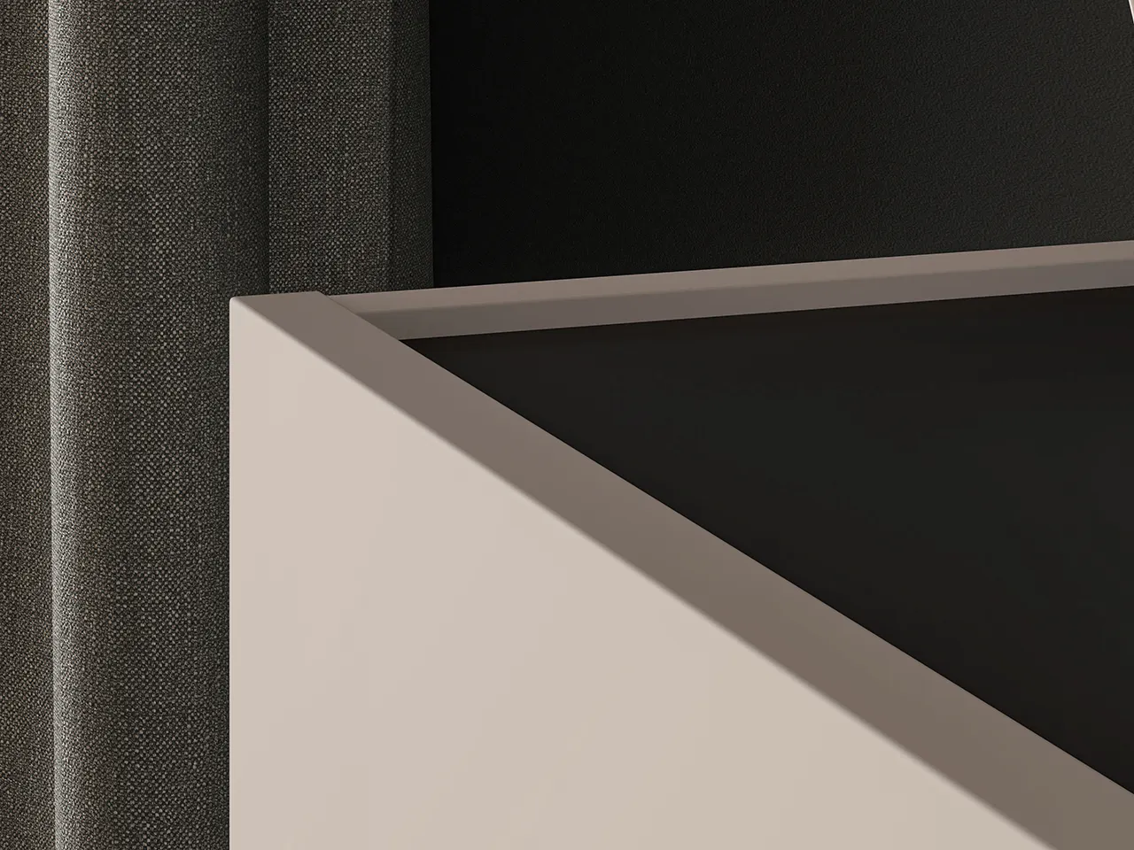 Komoda z półkami i szufladami FRESHION 160 cm beżowo-czarna - 1FRES03-001