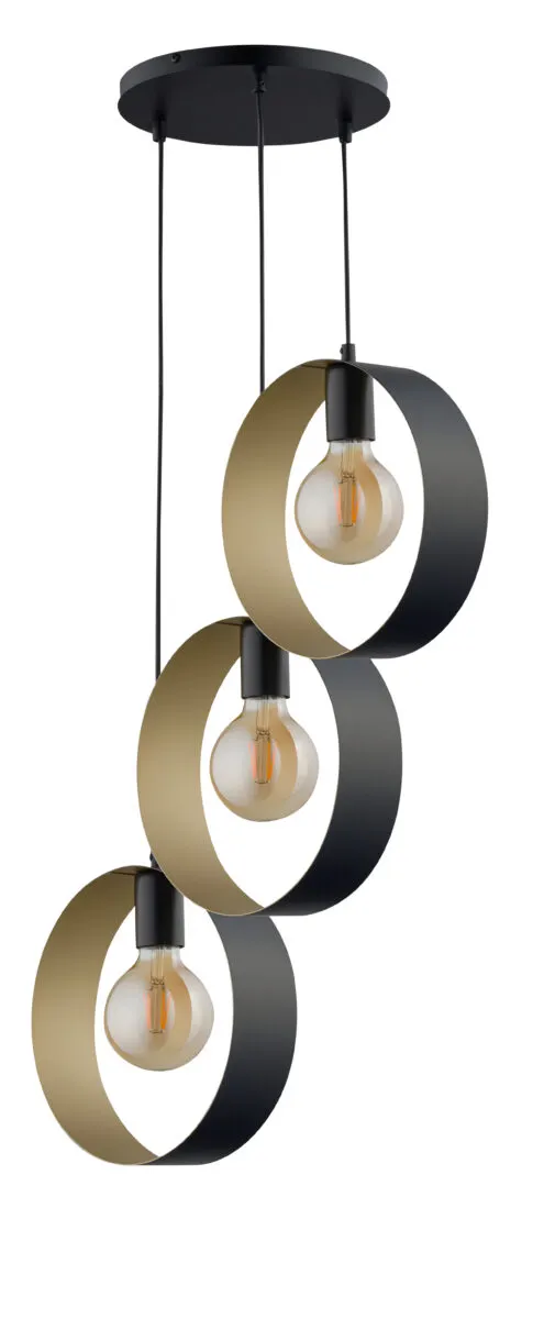 Lampa wisząca HAPPY 3 czarno-złota