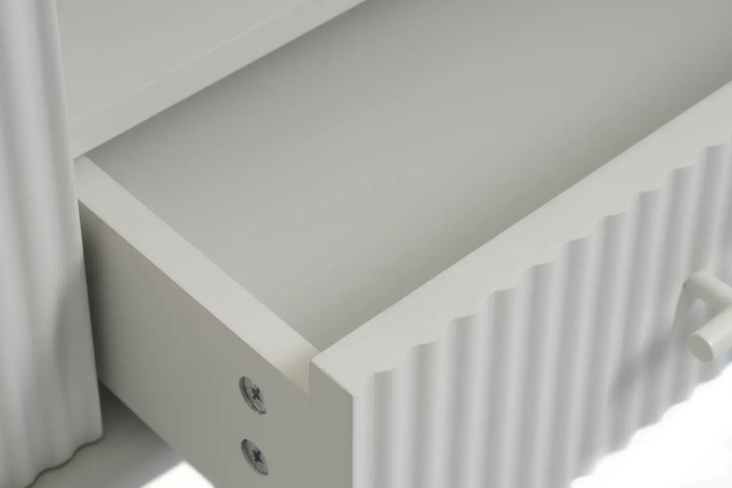 Szafka RTV 2-drzwiowa PALMA z szufladą ryflowana szara - UN_49720000