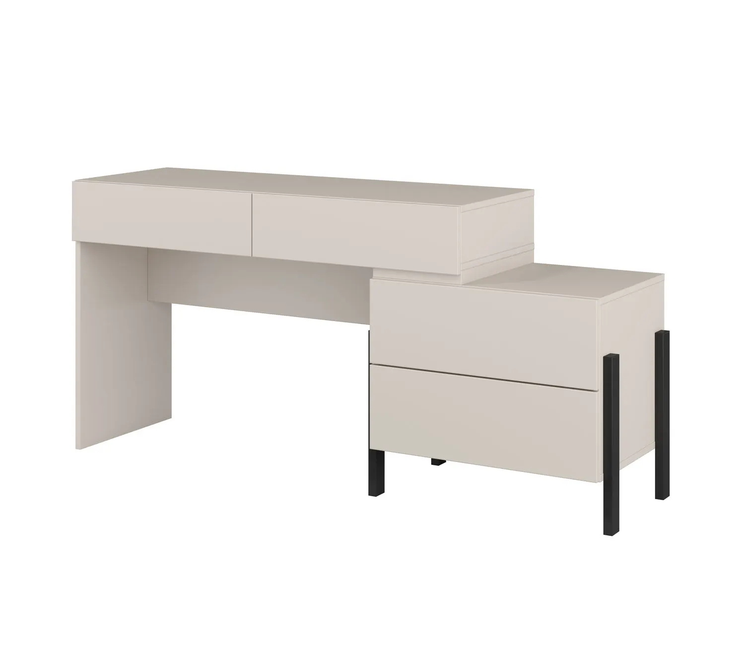 Toaletko-biurko z szufladami JUKON S 143 cm kaszmirowa Meble, Tabela, Biurko, Kredens, Szuflada