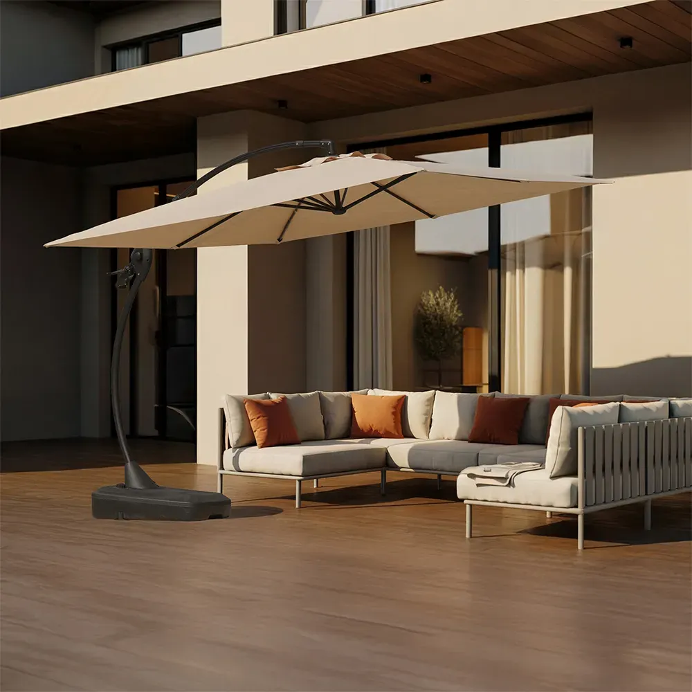 Parasol ogrodowy SOLANO beżowy — zdjęcie 9