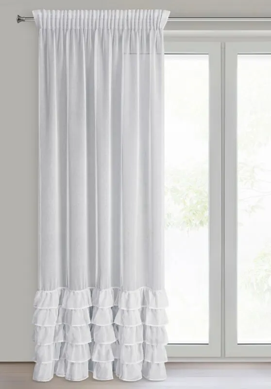 FIRANA GOTOWA CARLI NA TAŚMIE 140 X 270 CM BIAŁY - EU_454048