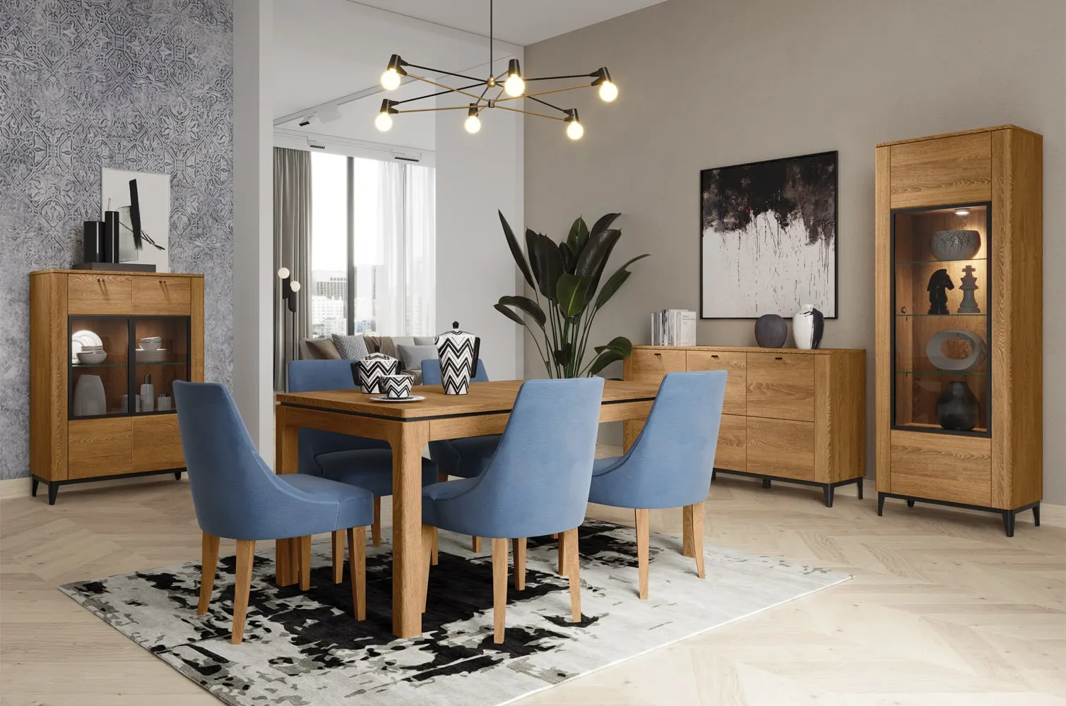 Witryna niska 2-drzwiowa PORTO 15 - dąb złoty - TH-100-1610