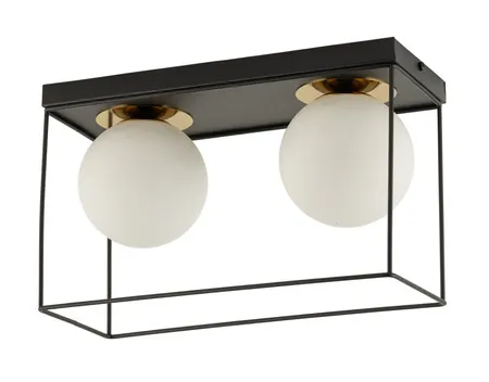 Lampa sufitowa/plafon AROMA 2 prostokąt czarno-złoty Lampa sufitowa/plafon AROMA 2 prostokąt czarno-złoty