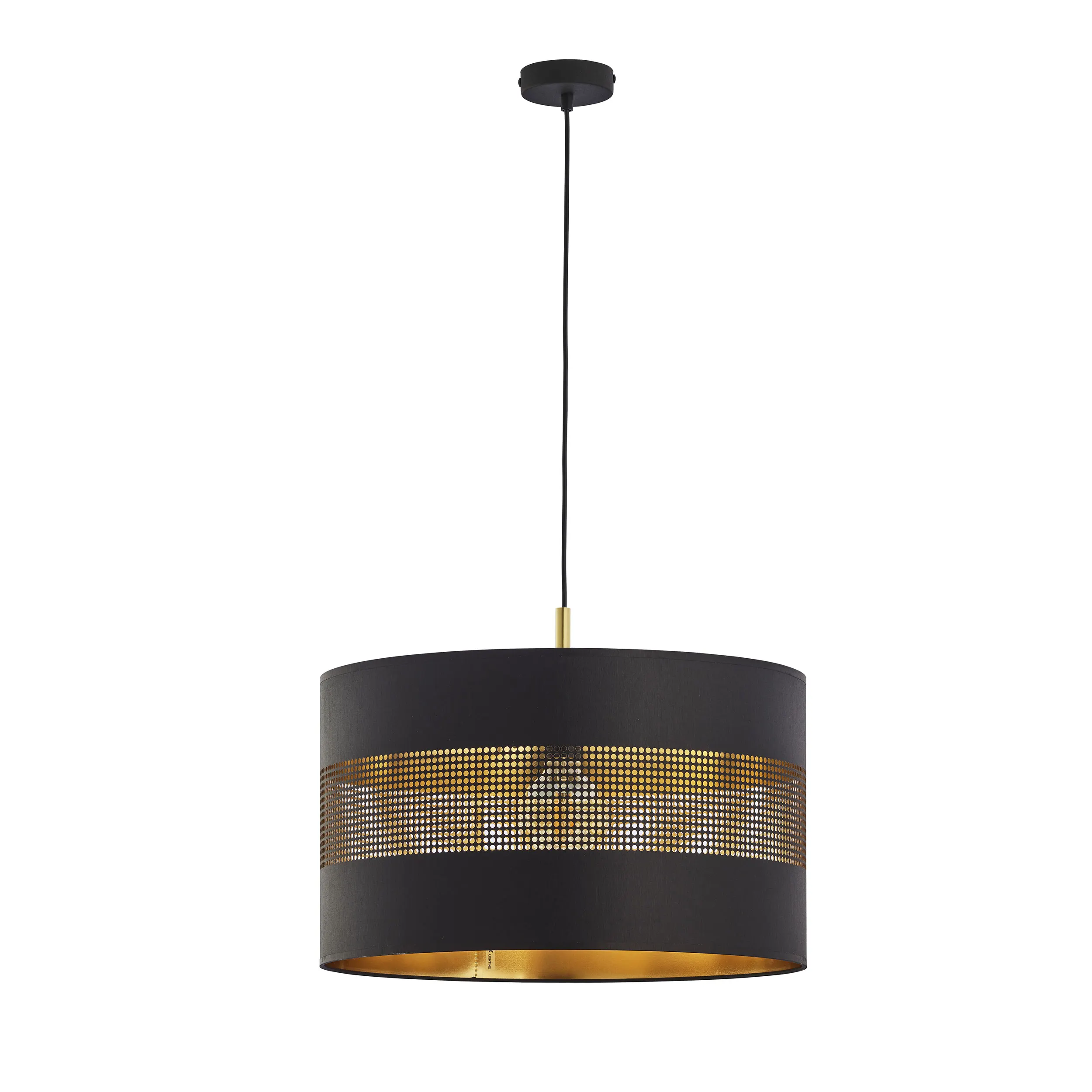 Lampa wisząca TAGO czarna ze złotymi elementami 170x50cm
