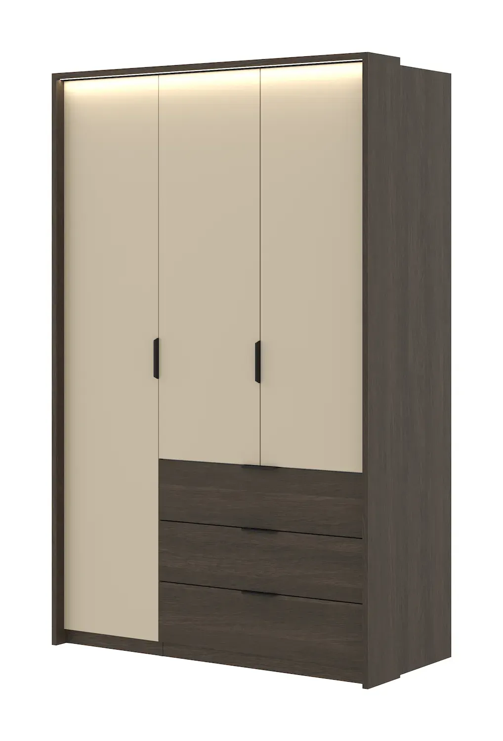 MOLA Szafa 3-drzwiowa z 3 szufladami MOLA dąb dunin jasny beż - 24D1OI19