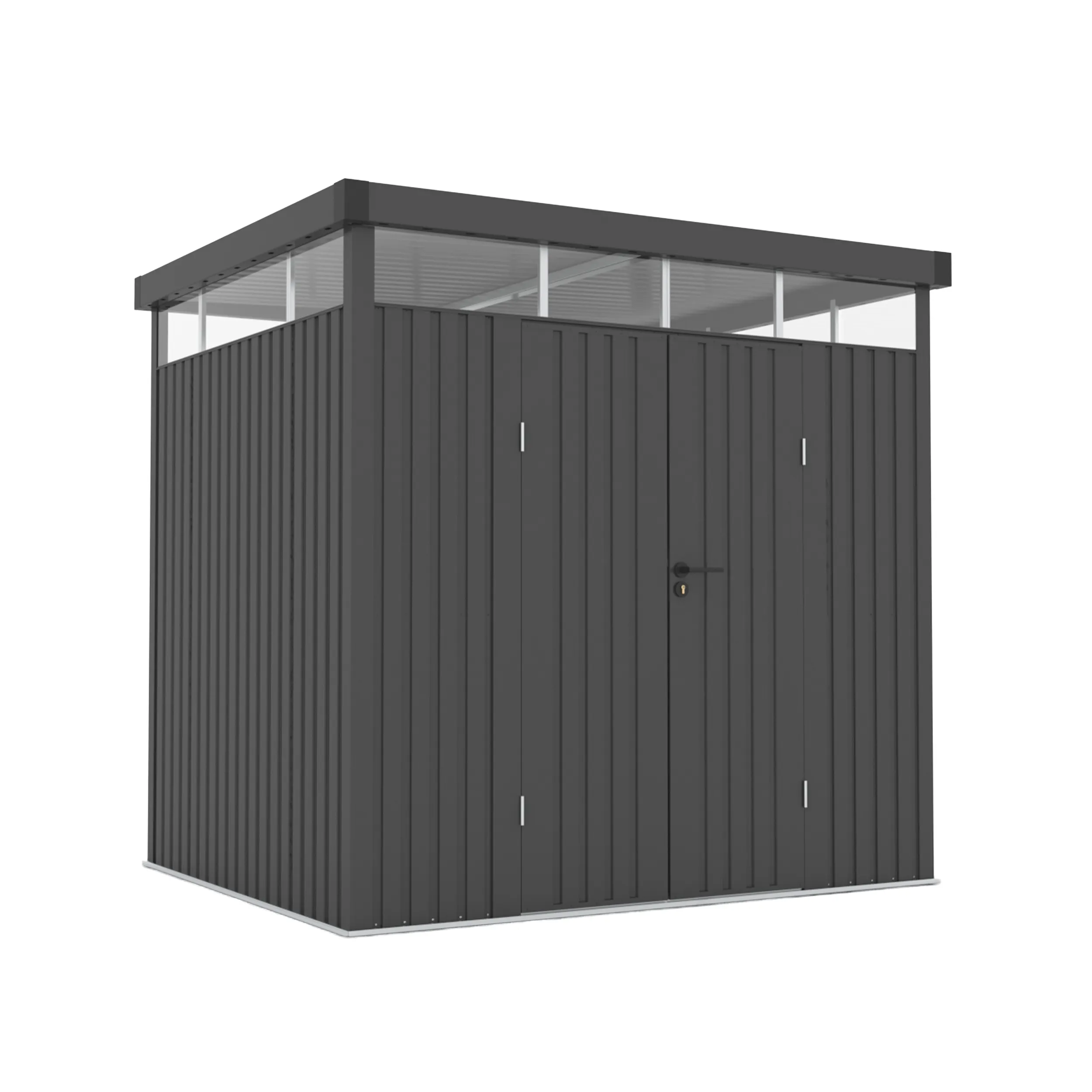 Domek narzędziowy MIR1008PC stal ocynkowana 200x239x227 antracyt Wewnątrz, Projektowanie wnętrz, Brama, Obudowa narzędziowa