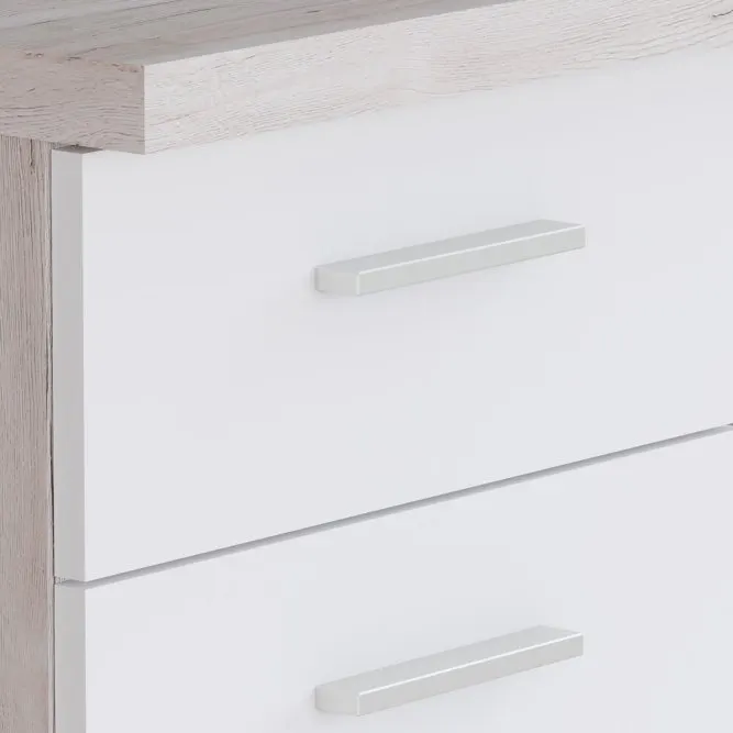 Biurko NET106 z szafką i 4 szufladami- beżowy, biały - MT926-T19