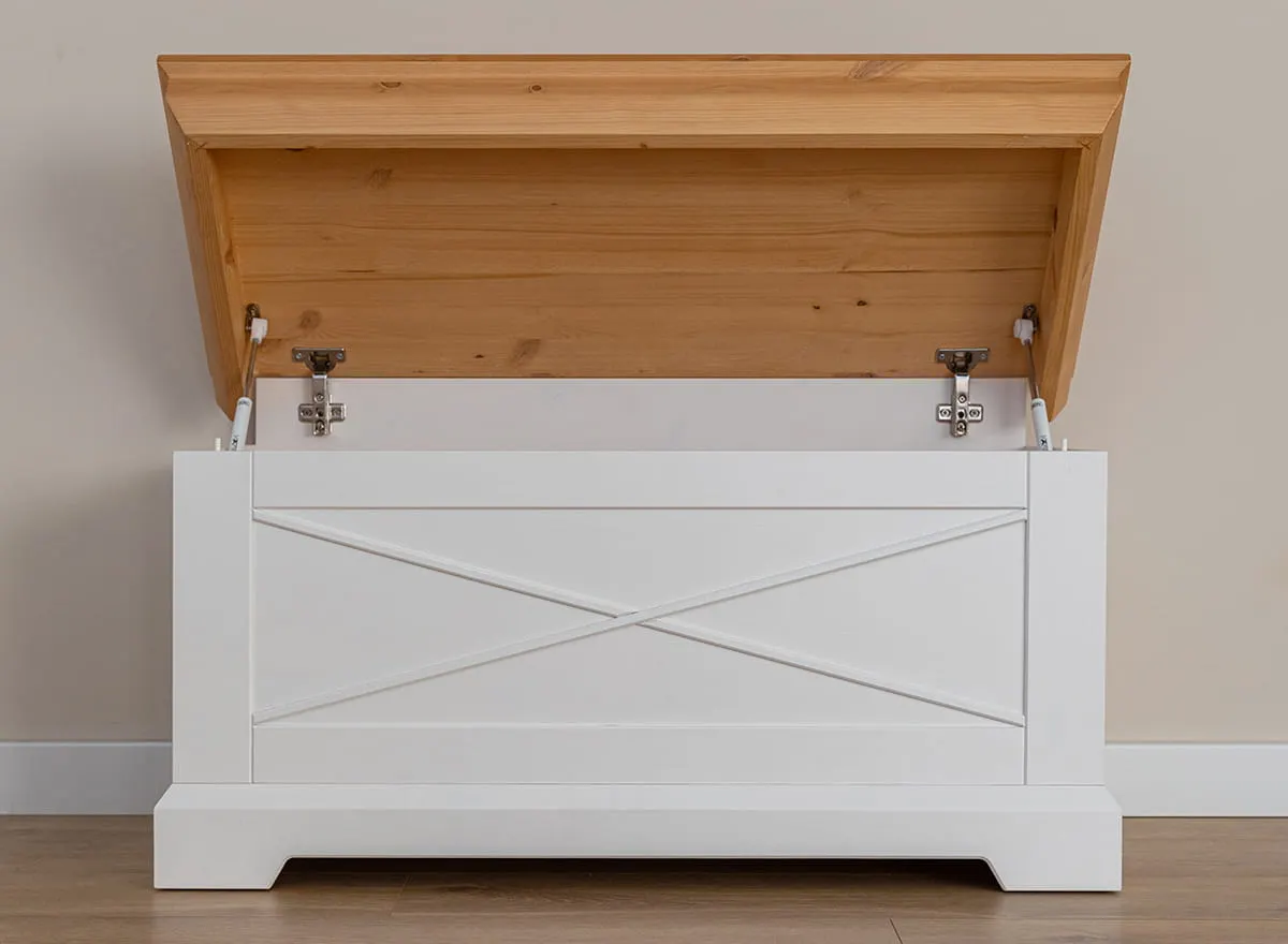 Skrzynia MARONE ELITE - biały, złocisty 95 cm - PLMEL18