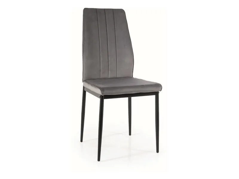 Krzesło ATOM VELVET Bluvel 14 szare czarny stelaż — zdjęcie 3