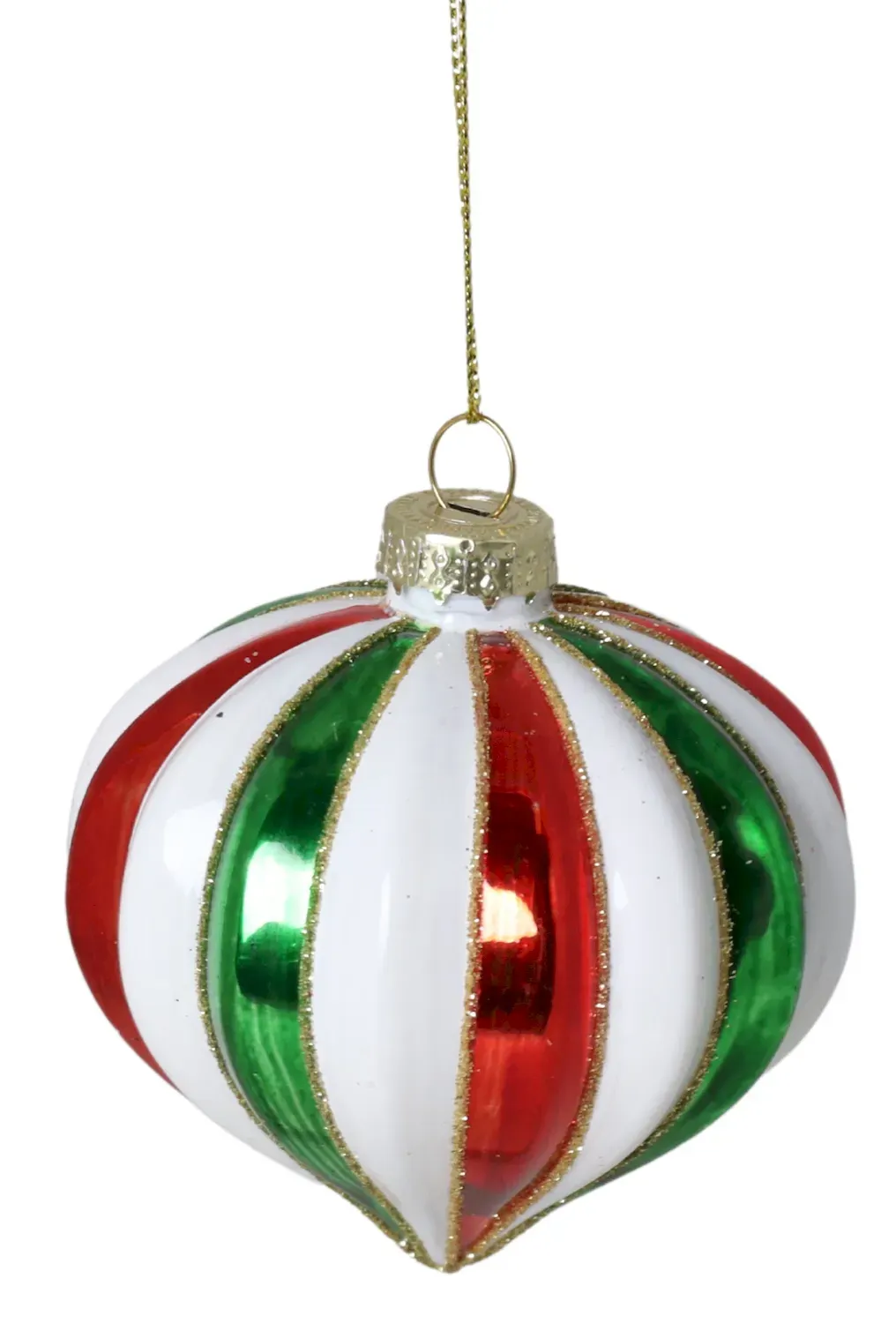Bombka szklana 12 sztuk BIAŁO-CZERWONO-ZIELONA DISPLAY 4009