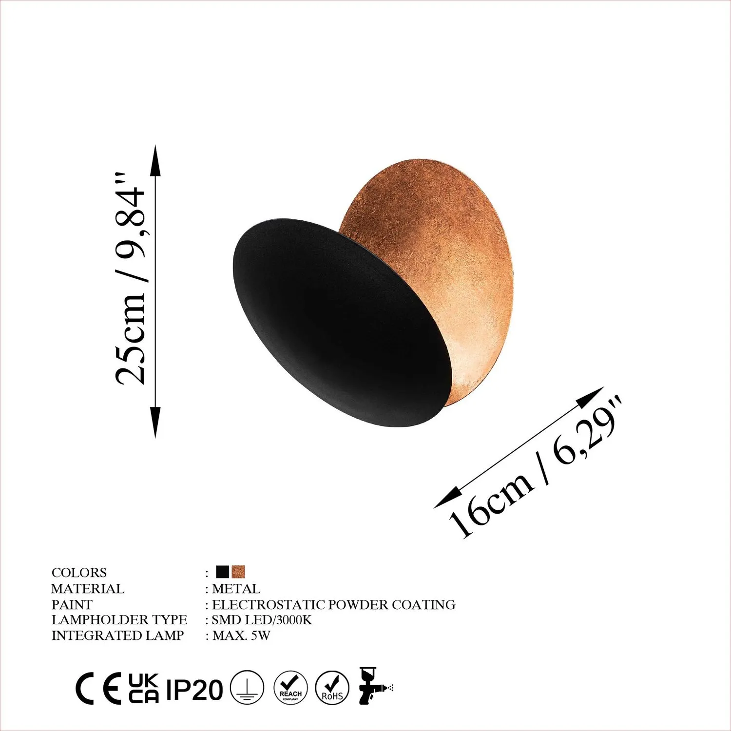 Lampa ścienna plafon YOSMA kolor czarny złoty - ASI_119FRS1545