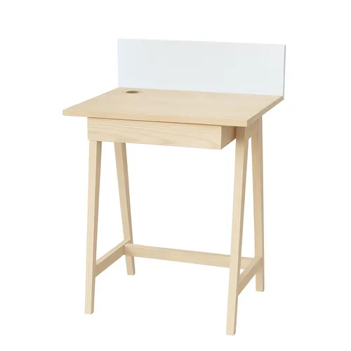 Biurko z szufladą LUKA 65x50 biały panel/naturalny jesion