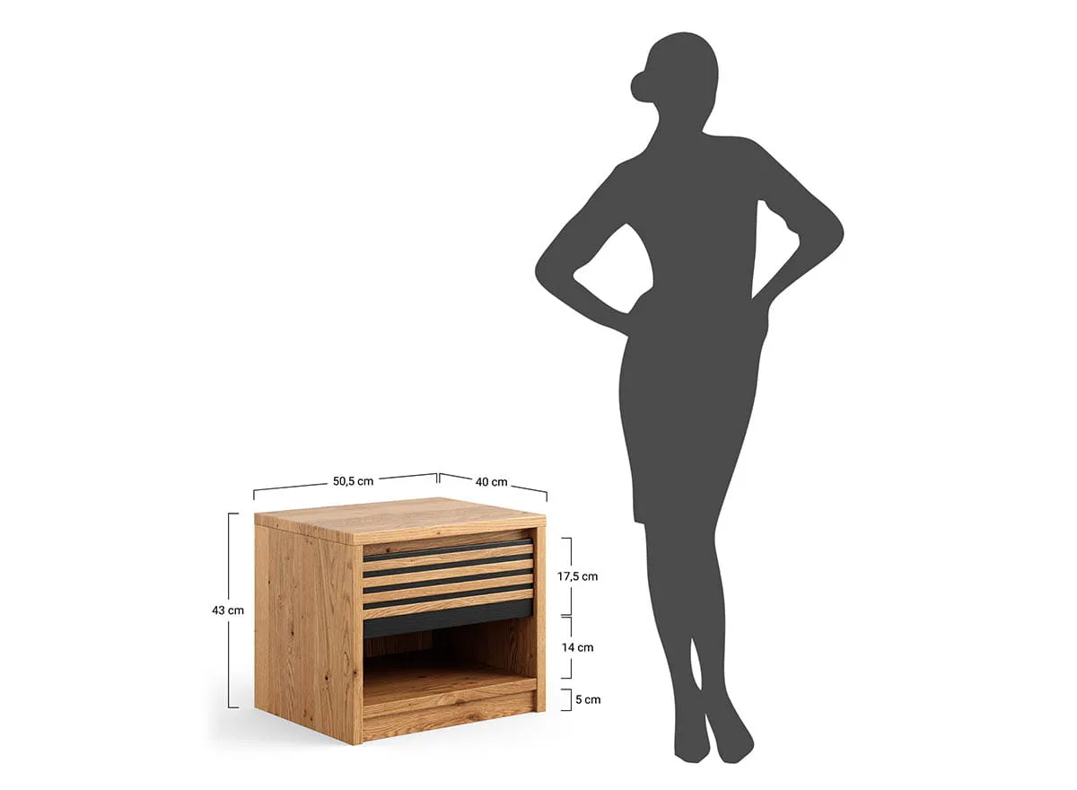 Szafka nocna dębowa Ravello - ZIRAVS01