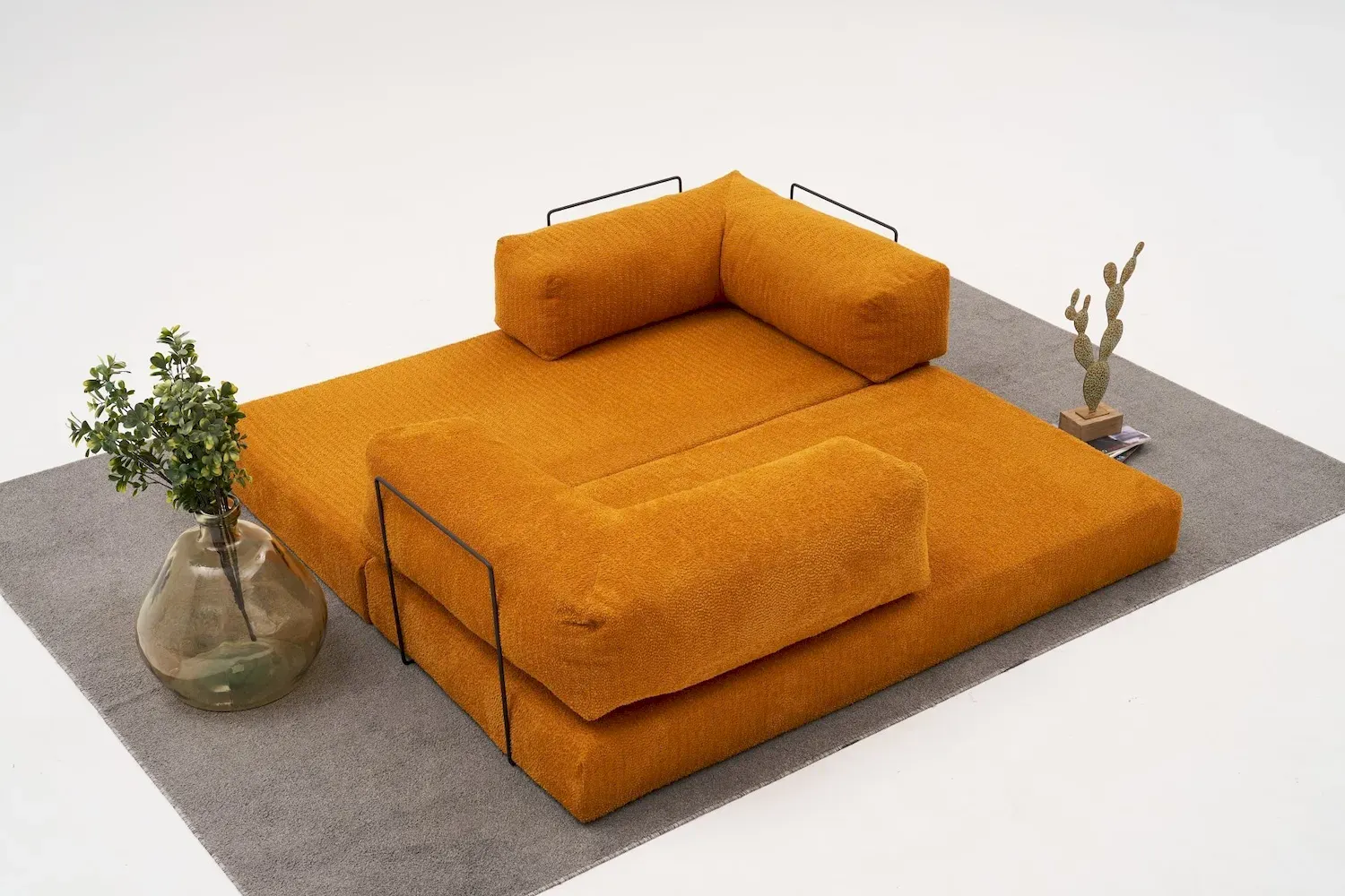 Sofa 3-osobowa rozkładana COMFORT pomarańczowa - ASI_825BLC5222