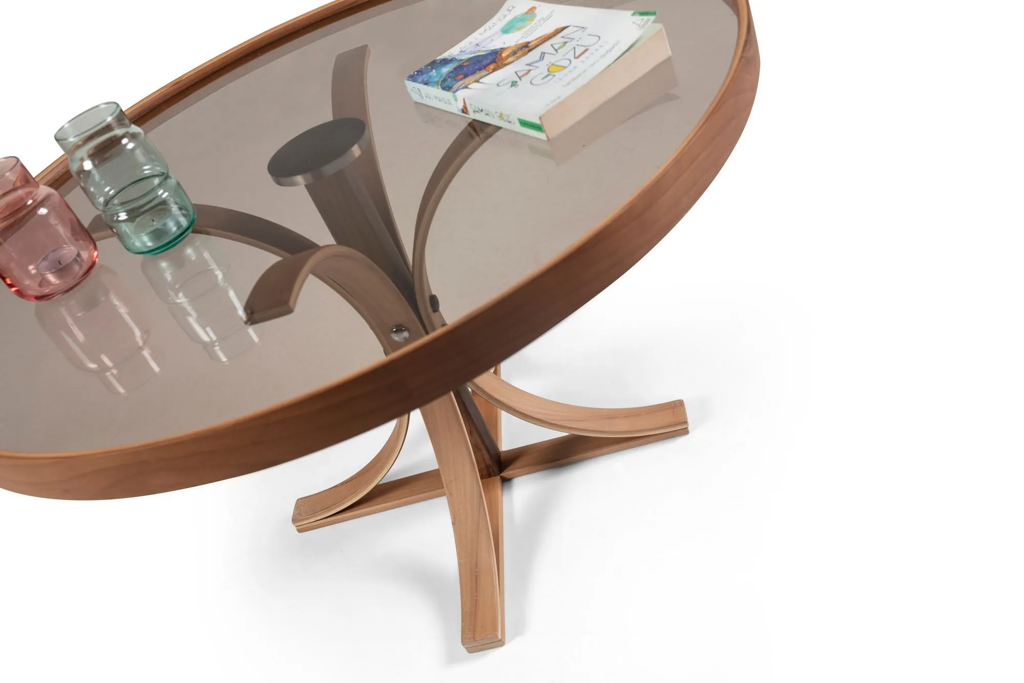 Stolik kawowy okrągły BOSTON fi 80cm orzech - ASI_643MRL1116