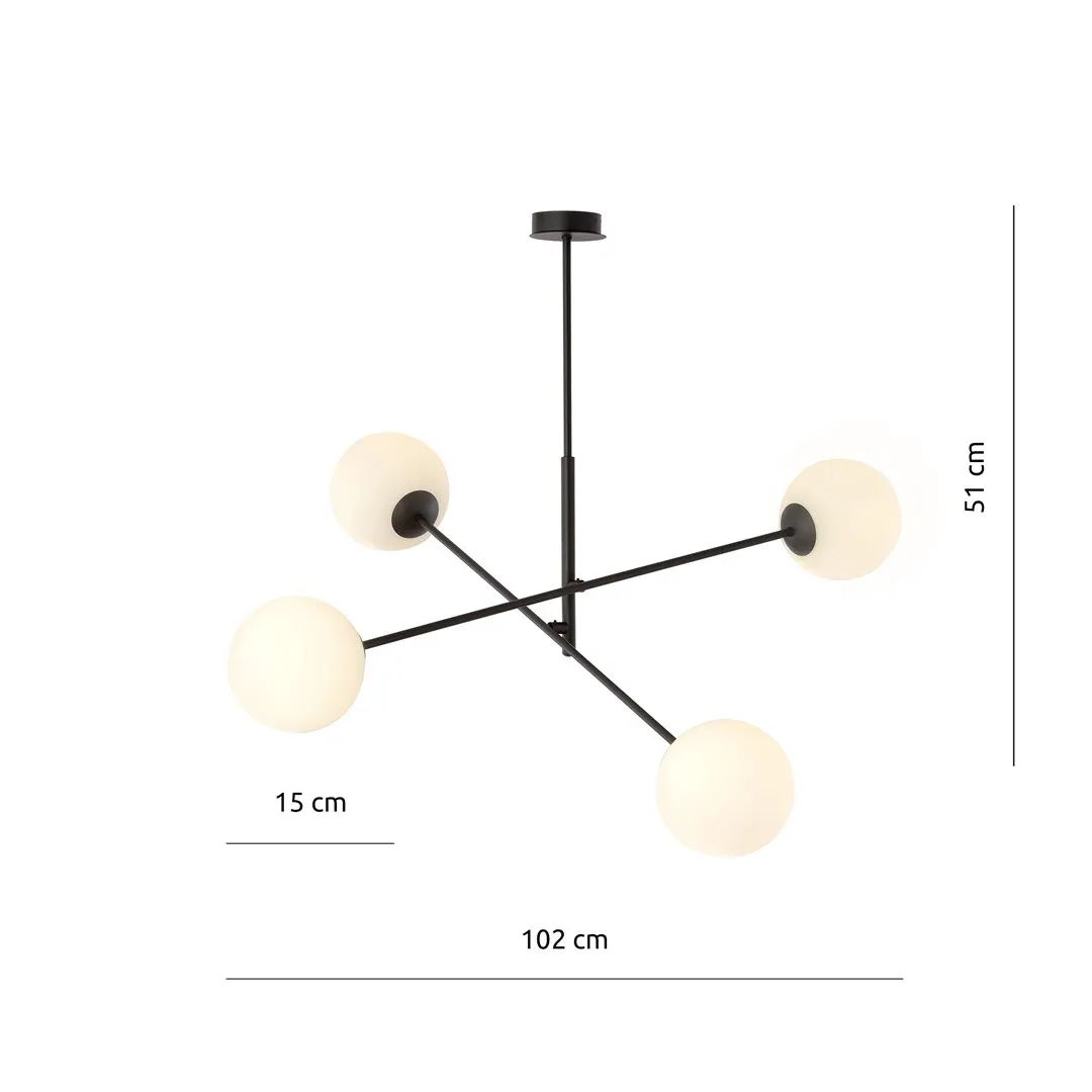 Lampa wisząca LINEAR 4 czarny biały — zdjęcie 6