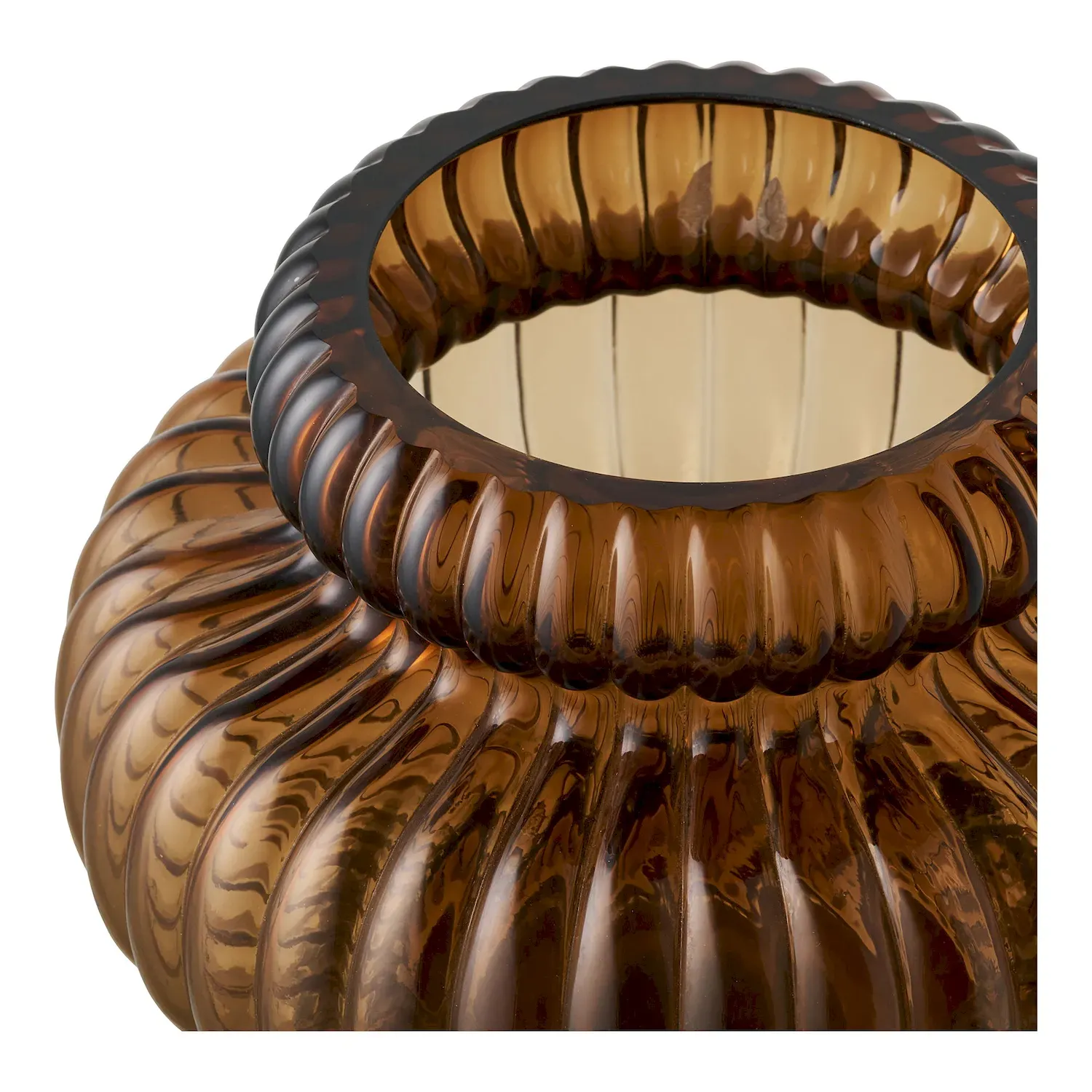 Wazon ze szkła dmuchanego VASE 20x16 cm brązowy przydymiony - 4441791