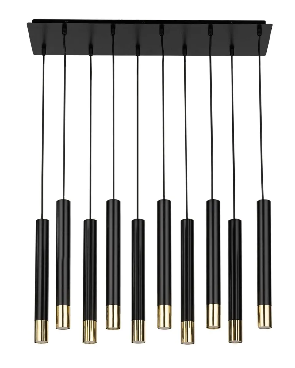 SOPEL GRAND 10 czarny/złoty lampa wisząca