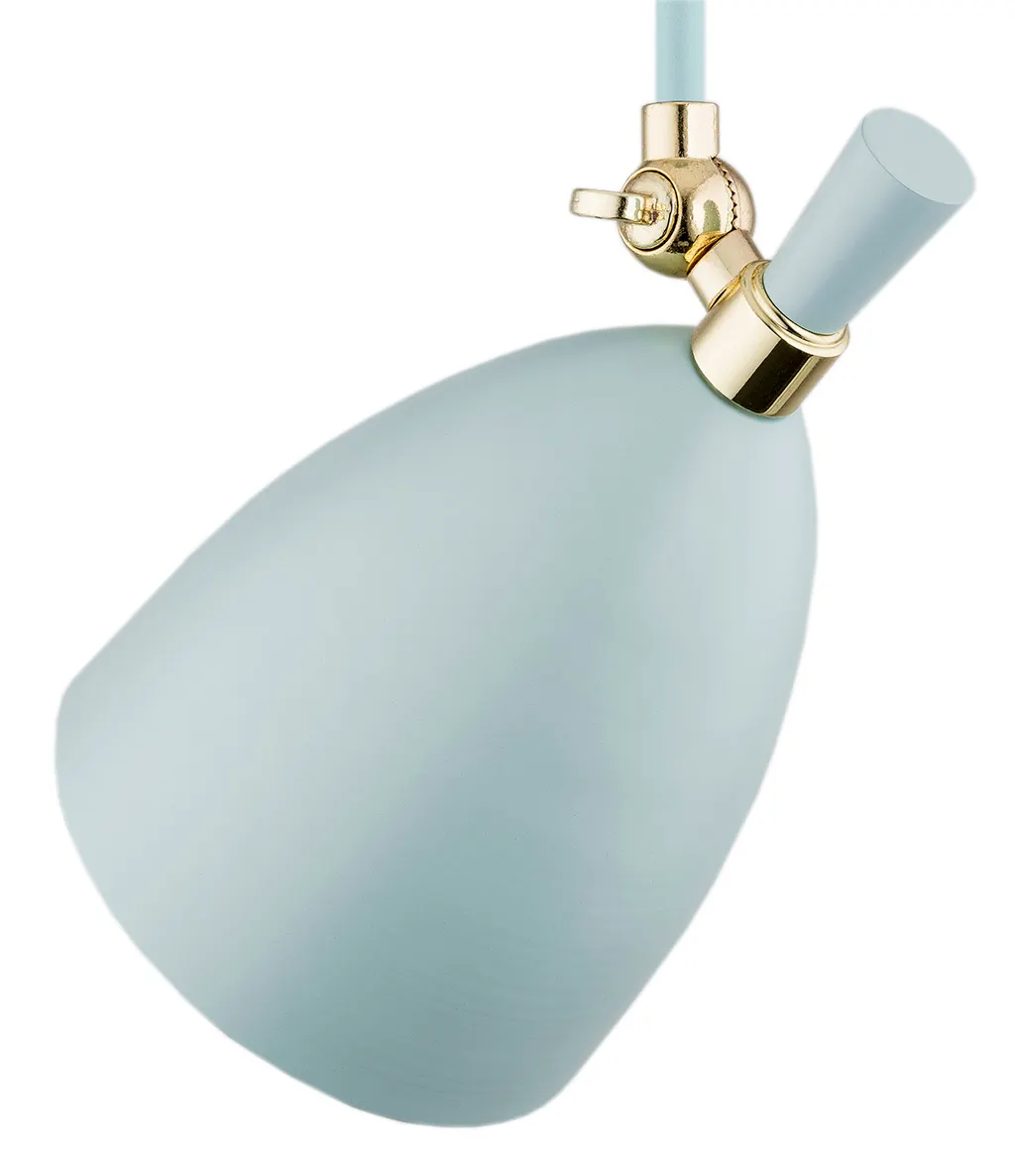 Lampa wisząca CHARLOTTE matowy błękit złoto 43 cm regulowana - 4685