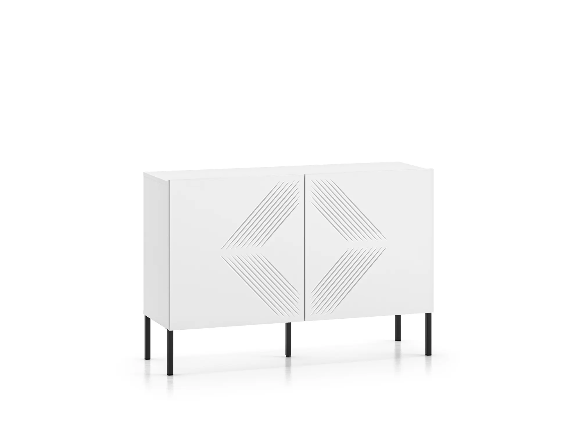 Komoda 2-drzwiowa CLEARING 113 cm biały alpejski/czarne nogi